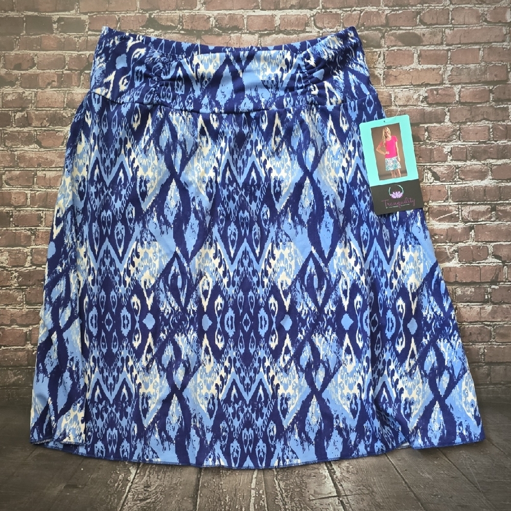 Colorado Clothing Blue Ikat Daydream Print Women's Skirt - Casual A-Line - M